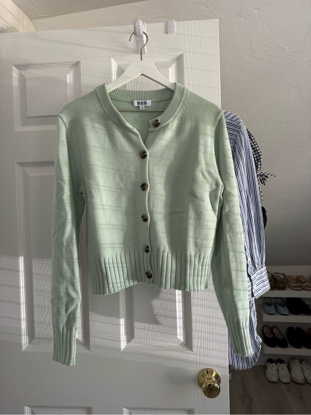 535 America cardigan sweater in soft mint green size M